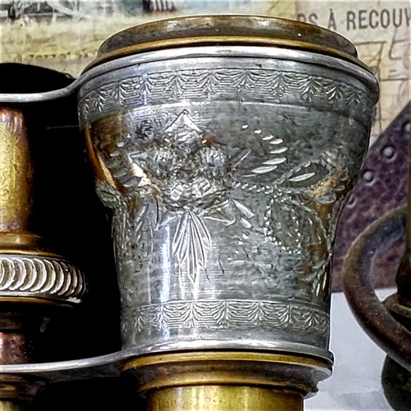 Antique Opera Glasses Binoculars "Chevalier Paris" France 1898-1900 Floral Leaf - Picture 15 of 15